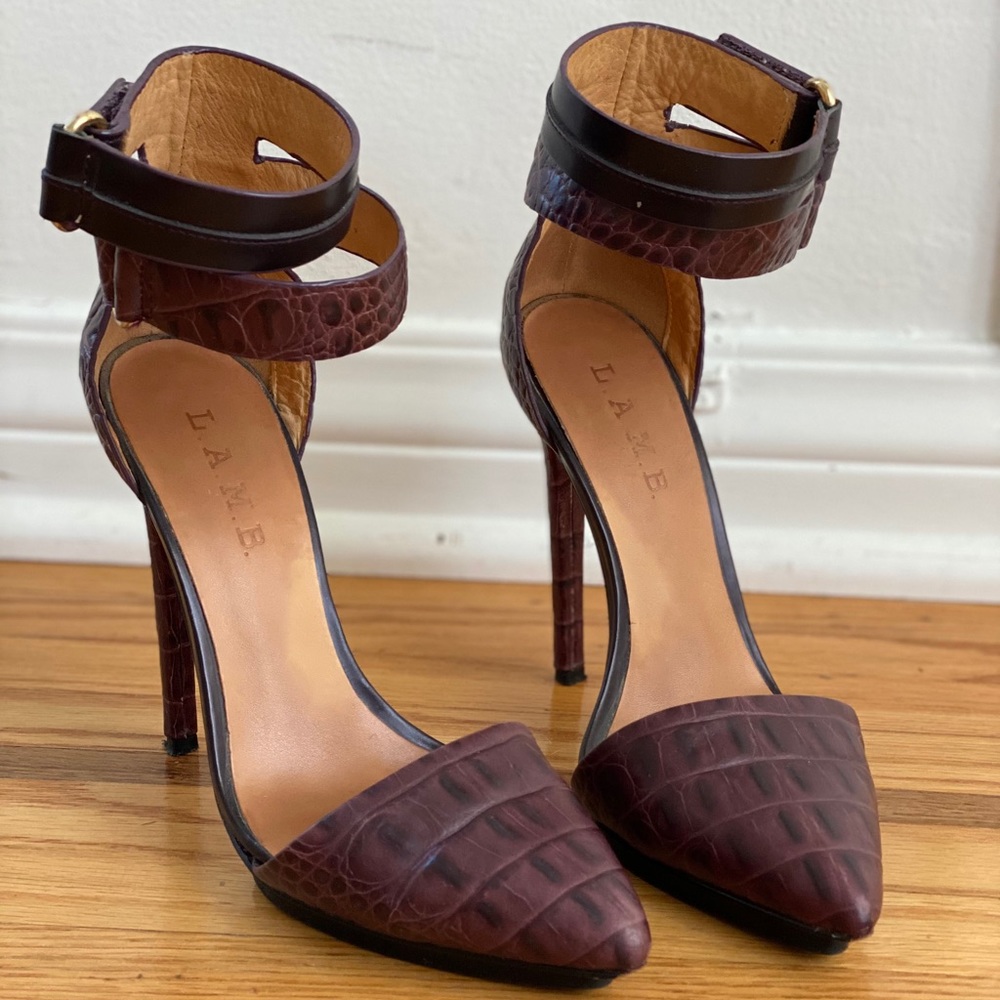 L.A.M.B ankle strap heels
